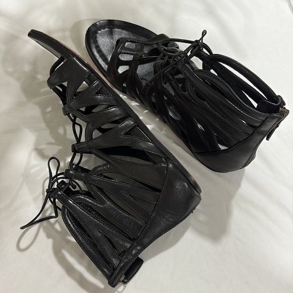 PRADA Milan Leather Lace-Up Gladiator Sandals - Picture 6 of 13